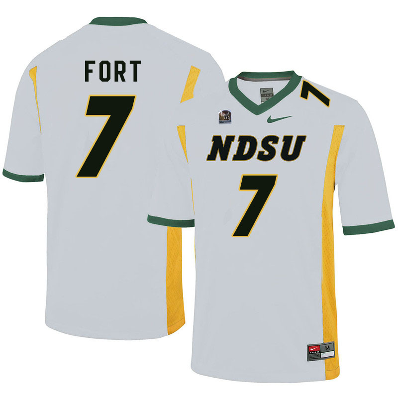 Men #7 Tre Fort North Dakota State Bison College Football Jerseys Sale-White